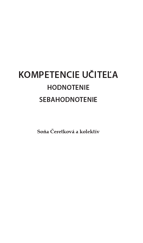 Kompetencie učiteľa hodnotenie sebahodnotenie